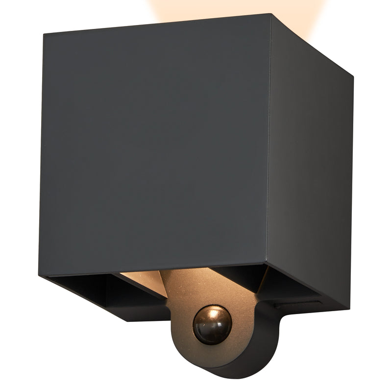 2,5W, 180lm, Endura Style Adjustable Beam Sensor USB DARK GRAY, 3000K, IP54, IK05, 97x126mm, LED Ulkoseinävalaisin liiketunnistimella ja hämäräkytkimellä Osram