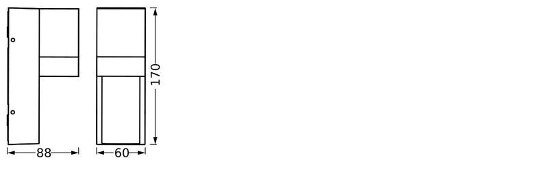 Endura Classic Isidor Wall DARK GRAY, GU10, IP65, IK05, Ulkoseinävalaisinrunko Osram