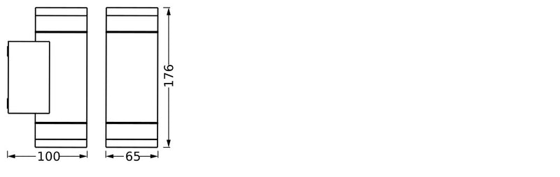 Endura Classic Ive Wall DARK GRAY, 2XGU10, IP65, IK06, Ulkoseinävalaisinrunko Osram