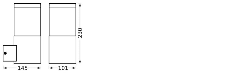 Endura Classic Ebro Wall Stainless Steel, E27, IP44, IK03, Outdoor wall light frame Osram