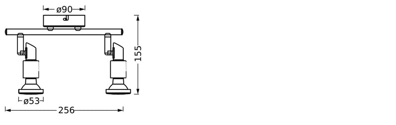 6,8W, 460lm, LED Spot DIM, 2XGU10, 2700K, IP20, IK06, 90x256mm, LED Kohdevalaisin Osram