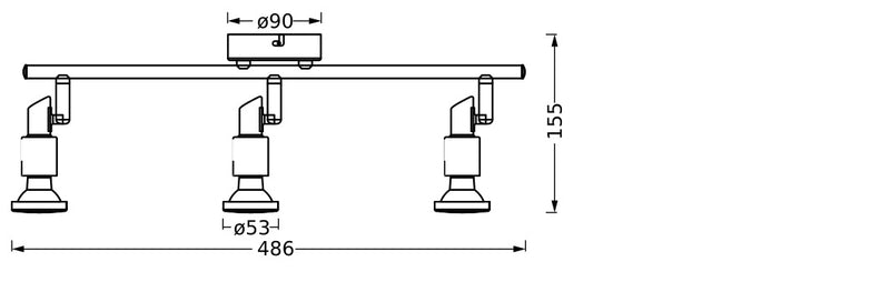 10.2W, 690lm, LED Spot DIM, 3XGU10, 2700K, IP20, IK06, 90x486mm, LED Spotlight Osram