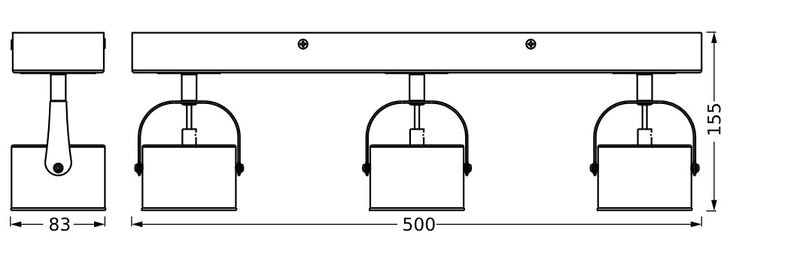 16,5W, 550lm, Decor Spot Jupiter SILVER, 3000K, IP20, IK03, 83x500mm, LED Kohdevalaisin Osram