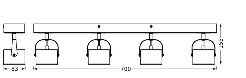 22W, 730lm, Decor Spot Jupiter SILVER, 3000K, IP20, IK03, 83x700mm, LED Spotlight Osram