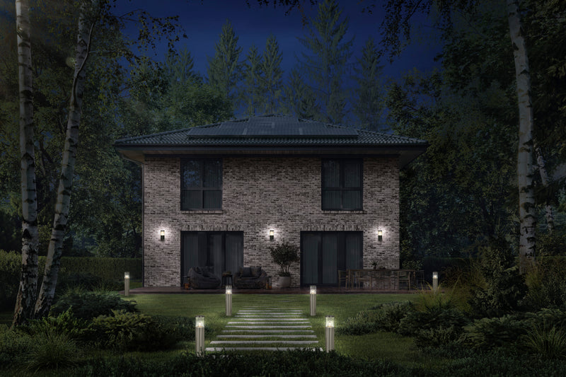 Endura Classic Ebro Wall Stainless Steel, E27, IP44, IK03, Outdoor wall light frame Osram