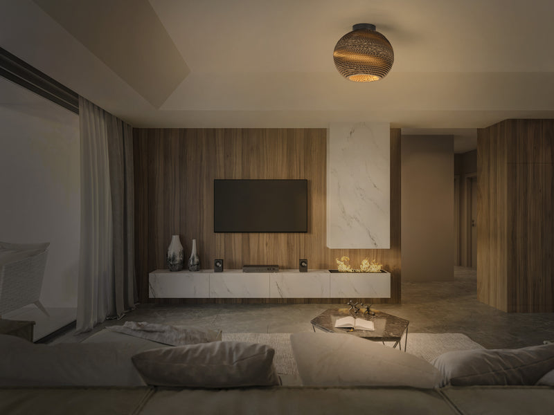 Decor Cardboard Ball Ceiling BROWN, E27, IP20, 230x260mm, Sisustuksellinen kattovalaisin Osram