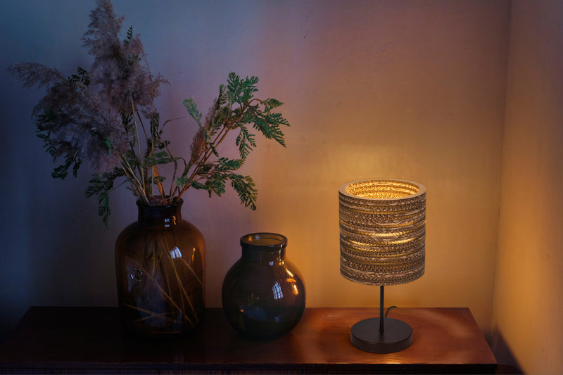 Decor Cardboard Cylinder Table BROWN, E27, IP20, 200x385mm, Decorative table lamp Osram