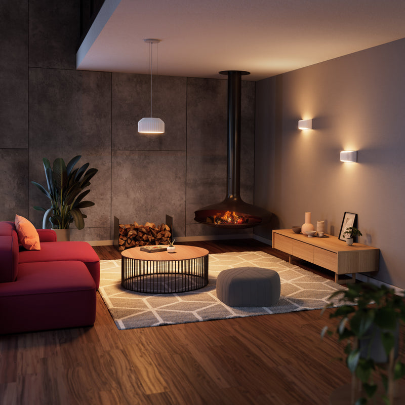 Decor Plaster Routes Pendant 300 WHITE, E27, IP20, IK03, 300x1200mm, Decorative ceiling lamp Osram