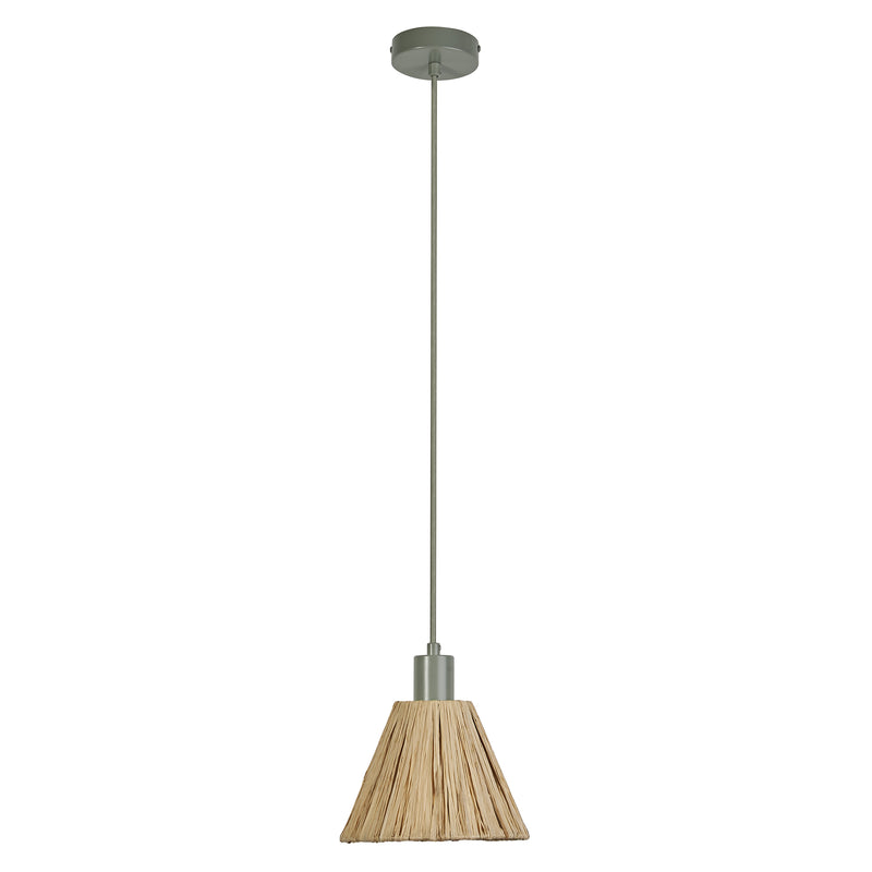 Decor Raffia Pendant GREEN, E27, IP20, 200x1250mm, Decorative ceiling lamp Osram