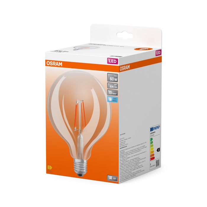 7W, 806lm, LED Star Globe 125 60 Filament, E27, 4000K, 125x178mm, Sisustuslamppu OSRAM