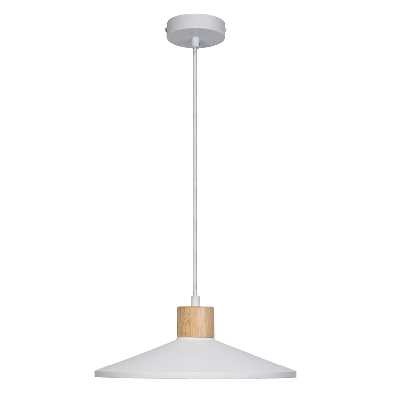 Decor Plaster Wood Pendant WHITE, E27, IP20, 320x1165mm, Decorative ceiling lamp Osram