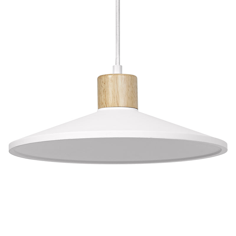 Decor Plaster Wood Pendant WHITE, E27, IP20, 320x1165mm, Decorative ceiling lamp Osram