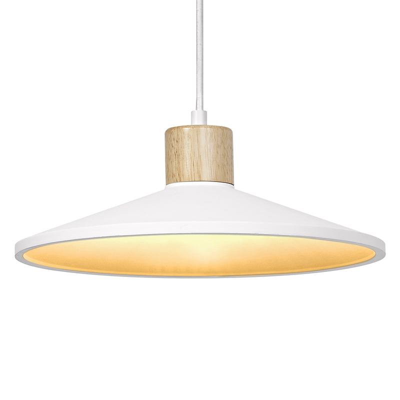 Decor Plaster Wood Pendant WHITE, E27, IP20, 320x1165mm, Decorative ceiling lamp Osram
