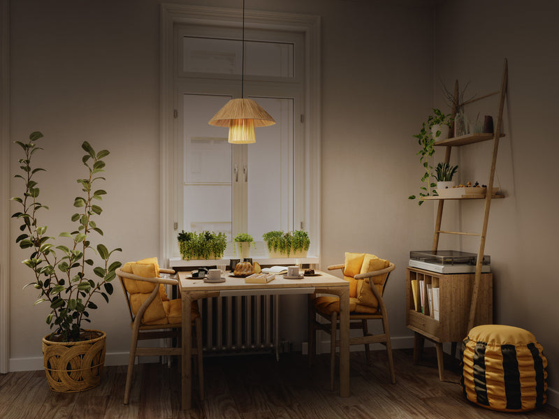 Decor Bamboo Paper Hut Pendant 400 BROWN, E27, IP20, IK03, 400x1200mm, Decorative ceiling lamp Osram