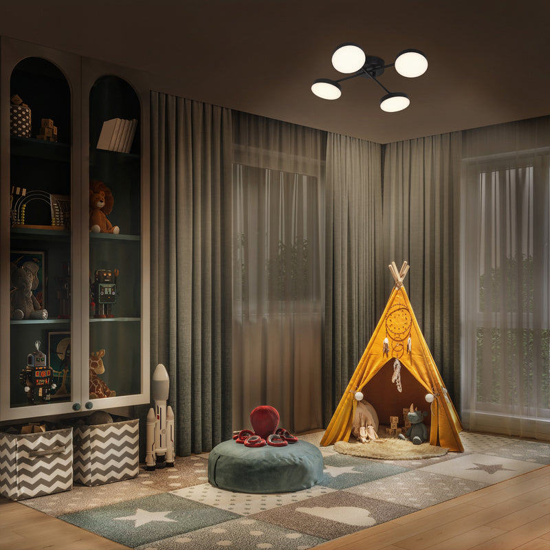 21W, 1120lm, Decor Spot Moon 4Spot Cross BLACK, 3000K, IP20, IK03, Sisustuksellinen LED Kattovalaisin Osram