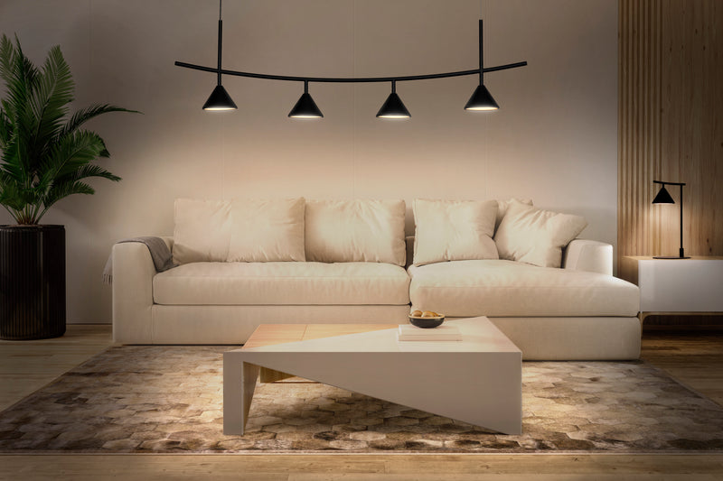 16W, 620lm, Decor Fuji 4XPendant Linear BLACK, 3000K, IP20, 140x1250mm, LED Kattovalaisin Osram