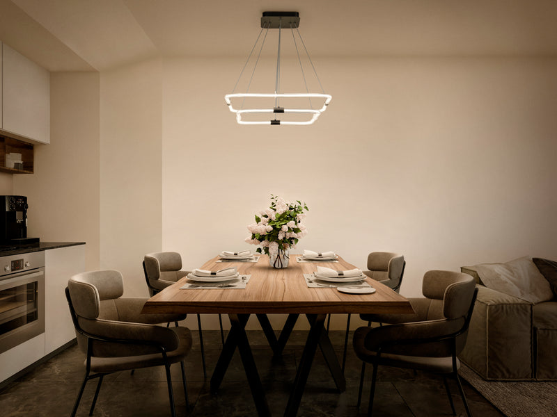 23W, 2500lm, Decor Tetragon 2XPendant Click DIM, IP20, IK03, 566x800mm, LED Ceiling lamp Osram