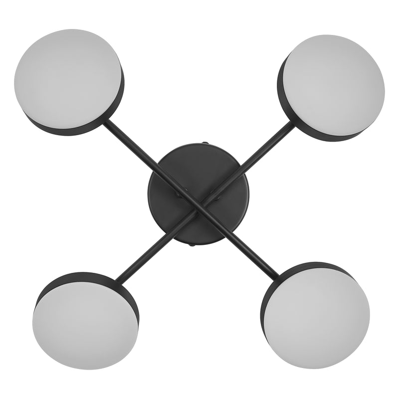 21W, 1120lm, Decor Spot Moon 4Spot Cross BLACK, 3000K, IP20, IK03, Sisustuksellinen LED Kattovalaisin Osram