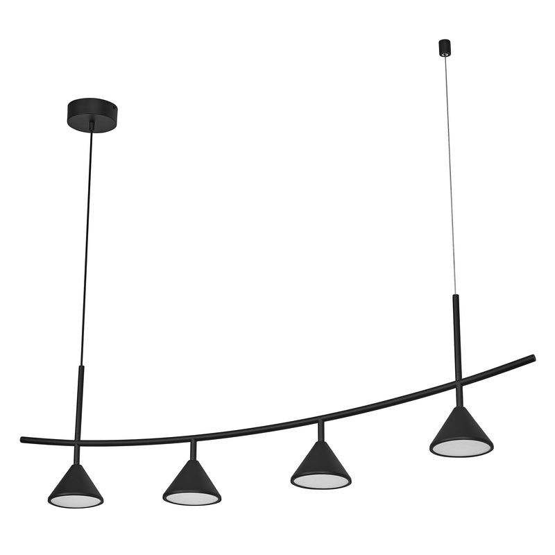 16W, 620lm, Decor Fuji 4XPendant Linear BLACK, 3000K, IP20, 140x1250mm, LED Kattovalaisin Osram