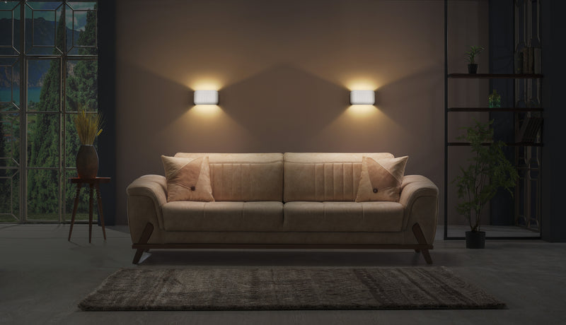 Decor Plaster Routes Wall 250 WHITE, E27, IP20, IK03, 110x250mm, Decorative wall lamp Osram