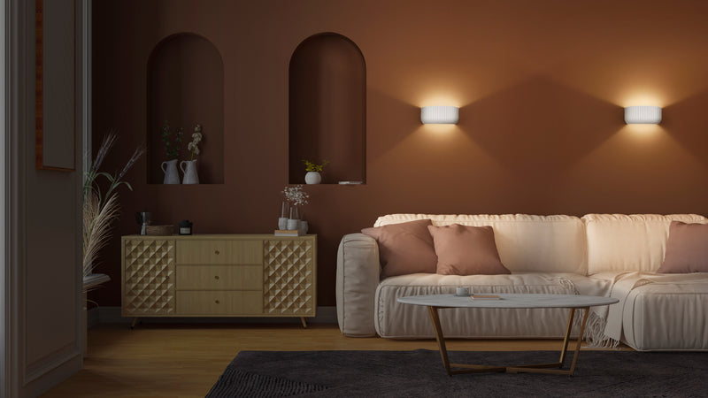 Decor Plaster Routes Wall Up 310 WHITE, E27, IP20, IK03, 126x308mm, Sisustuksellinen seinävalaisin Osram