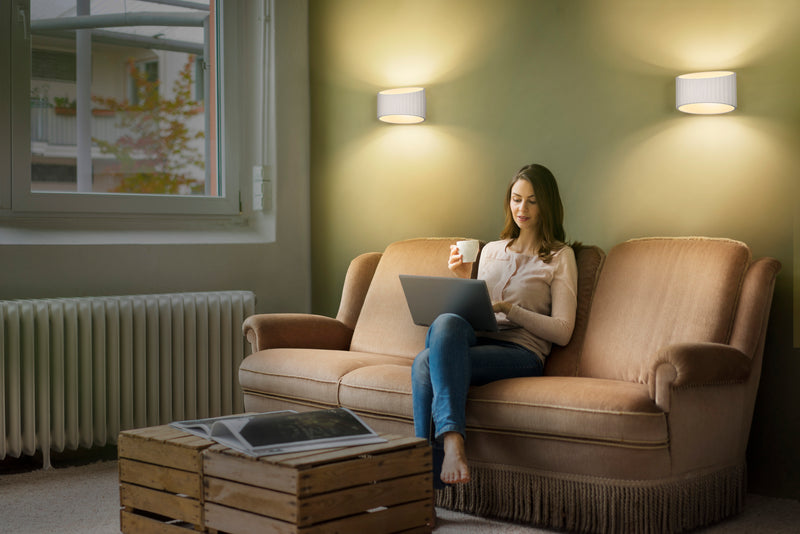 Decor Plaster Band Wall 255 WHITE, E27, IP20, IK03, 143x255mm, Decorative wall lamp Osram