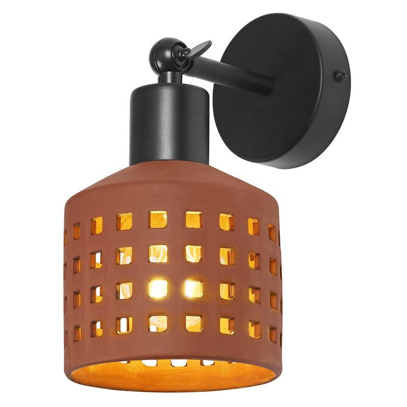 Decor Clay Windows Wall BROWN, E27, IP20, IK03, 168x232mm, Decorative wall lamp Osram