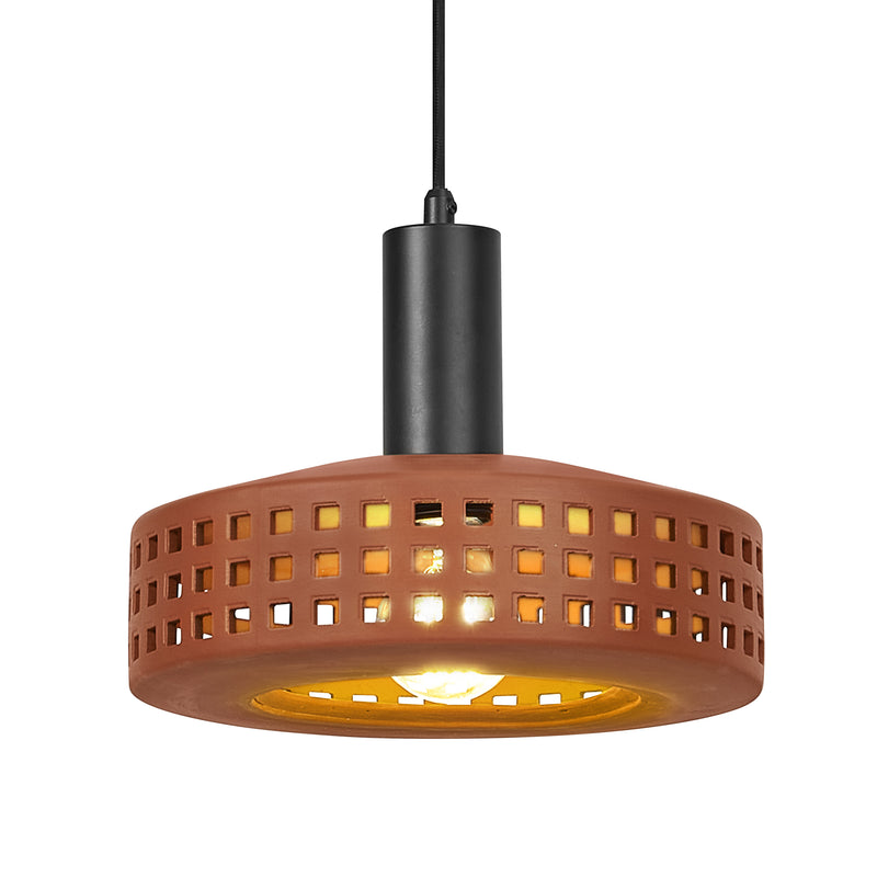 Decor Clay Windows Pendant BROWN, E27, IP20, IK03, 260x1500mm, Decorative ceiling lamp Osram