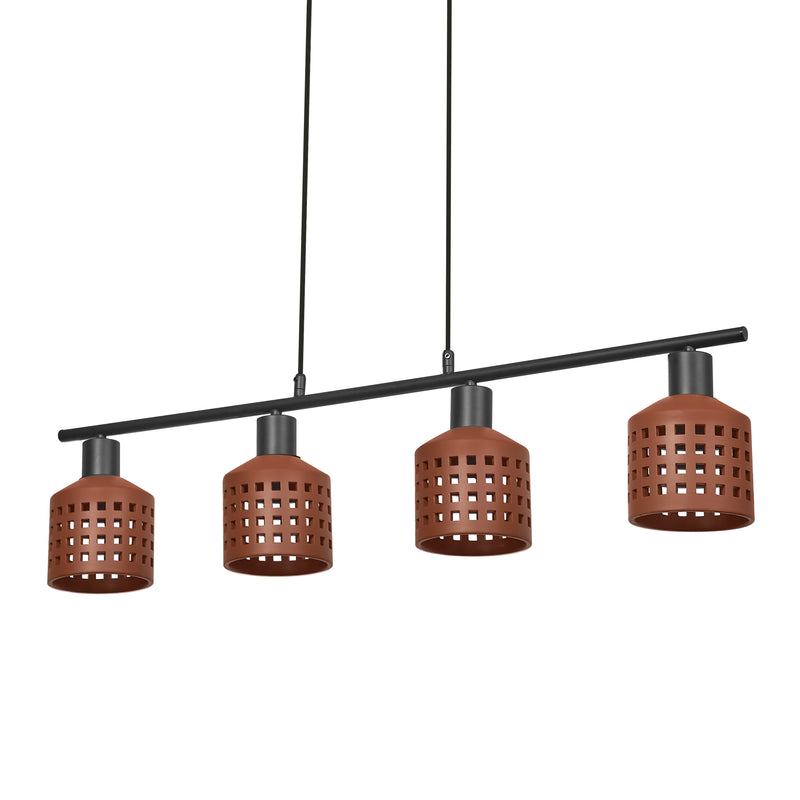Decor Clay Windows Pendant LN BROWN, 4XE27, IP20, IK03, 125x1500mm, Decorative ceiling lamp Osram
