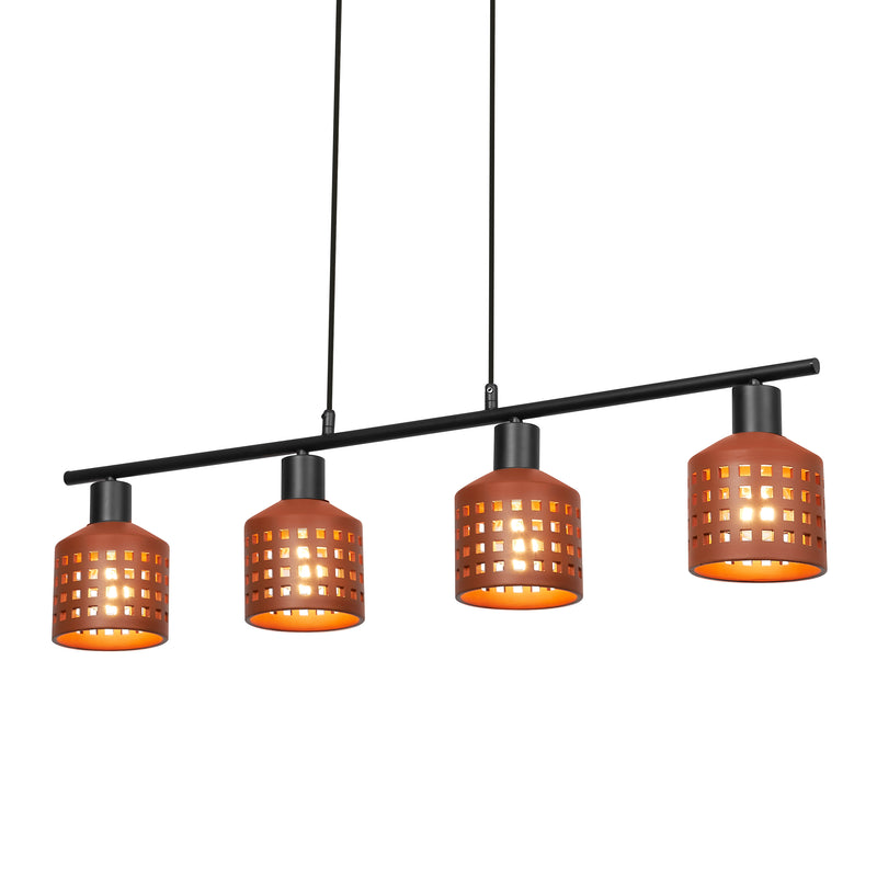 Decor Clay Windows Pendant LN BROWN, 4XE27, IP20, IK03, 125x1500mm, Decorative ceiling lamp Osram