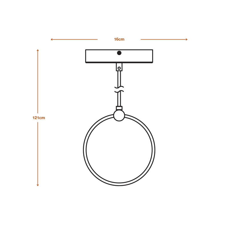 8W, 370lm, Decor Circle 1xPendant PL Click CCT, 3000K/4200K/6500K, IP20, 150x1210mm, Sisustuksellinen LED kattovalaisin Osram
