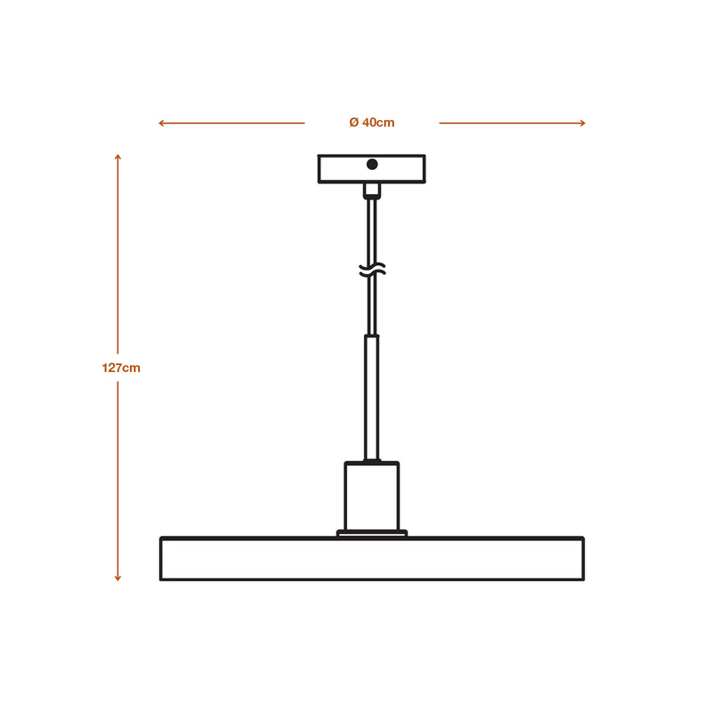 Decor Plate Pendant BEIGE, E27, IP20, 400x1270mm, Decorative ceiling lamp Osram