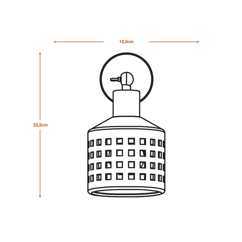 Decor Clay Windows Wall BROWN, E27, IP20, IK03, 168x232mm, Decorative wall lamp Osram