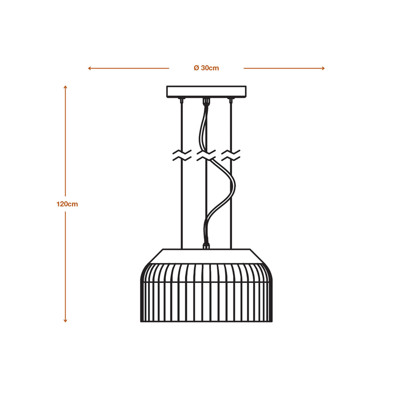 Decor Plaster Routes Pendant 300 WHITE, E27, IP20, IK03, 300x1200mm, Decorative ceiling lamp Osram