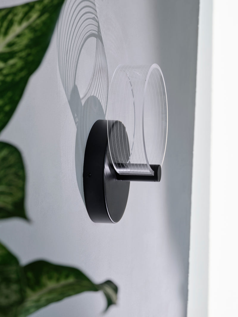 8W, 370lm, Decor Circle Wall Click CCT BLACK, 3000K/4200K/6500K, IP20, 95x225mm, Sisustuksellinen LED Seinävalaisin Osram