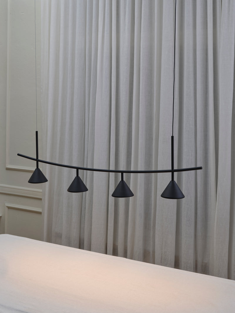 16W, 620lm, Decor Fuji 4XPendant Linear BLACK, 3000K, IP20, 140x1250mm, LED Kattovalaisin Osram