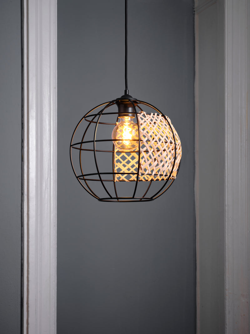 Decor Cage Globe Pendant BLACK, E27, IP20, 300x1320mm, Decorative ceiling lamp Osram