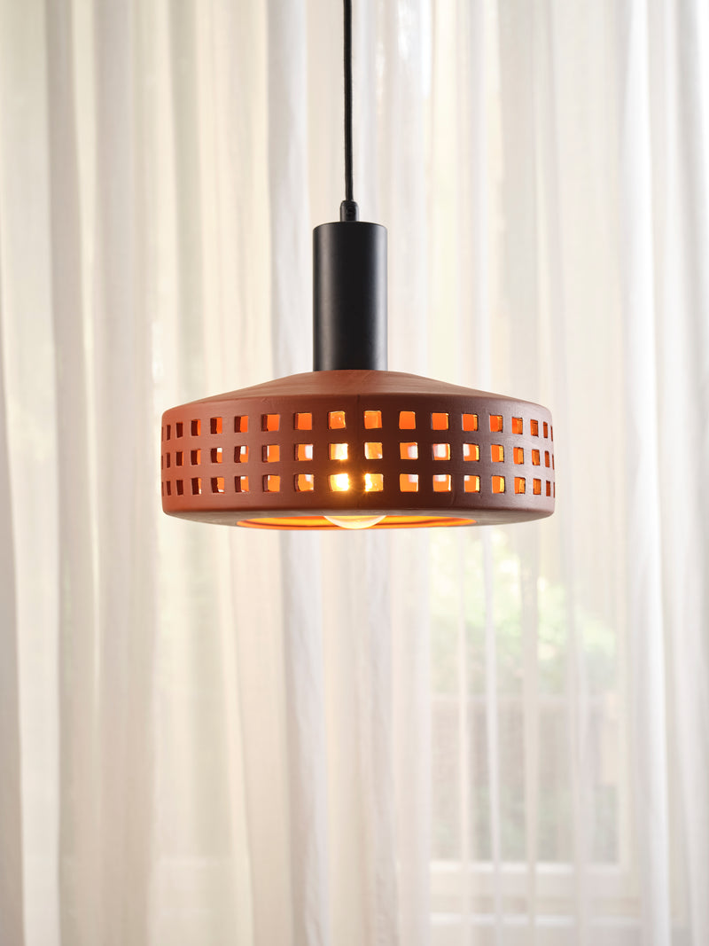 Decor Clay Windows Pendant BROWN, E27, IP20, IK03, 260x1500mm, Decorative ceiling lamp Osram