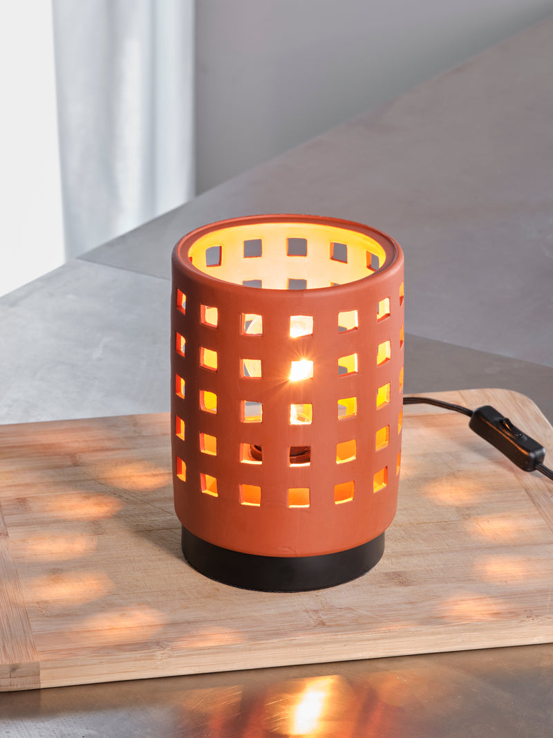 Decor Clay Windows Table BROWN, E27, IP20, IK03, 145x203mm, Decorative table lamp Osram