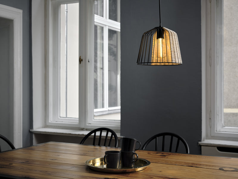 Decor Cage Bell Pendant BLACK, E27, IP20, 260x1265mm, Decorative ceiling lamp Osram