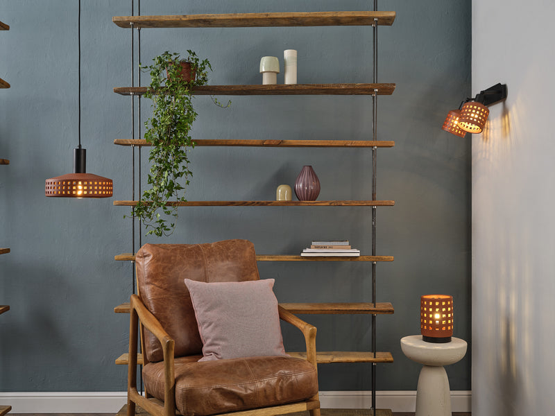 Decor Clay Windows Pendant BROWN, E27, IP20, IK03, 260x1500mm, Decorative ceiling lamp Osram