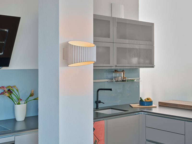 Decor Plaster Band Wall 255 WHITE, E27, IP20, IK03, 143x255mm, Decorative wall lamp Osram