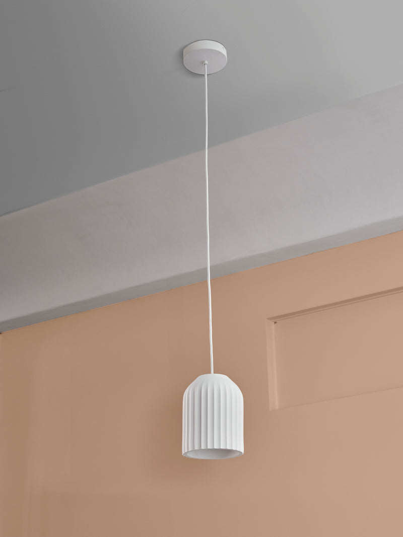 Decor Plaster Routes Pendant 150 WHITE, E27, IP20, IK03, 150x1200mm, Decorative ceiling lamp Osram