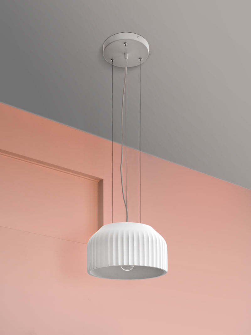 Decor Plaster Routes Pendant 300 WHITE, E27, IP20, IK03, 300x1200mm, Decorative ceiling lamp Osram