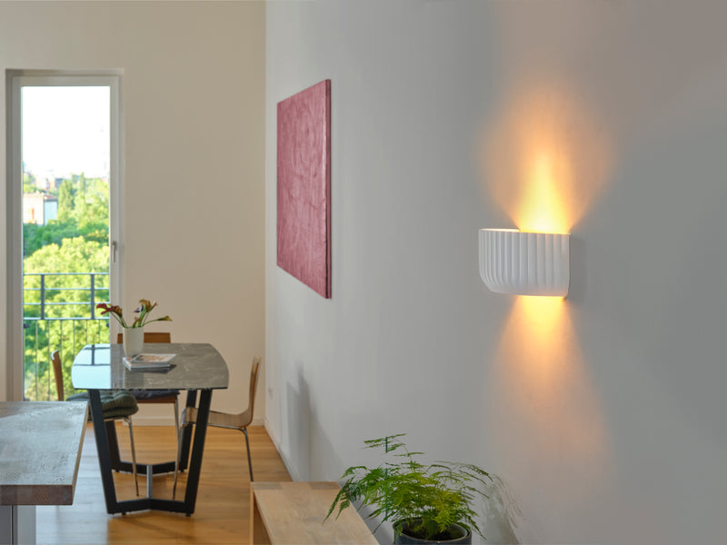 Decor Plaster Routes Wall Up 310 WHITE, E27, IP20, IK03, 126x308mm, Sisustuksellinen seinävalaisin Osram