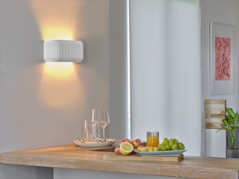 Decor Plaster Routes Wall WHITE, 2XE27, IP20, IK03, 110x330mm, Sisustuksellinen seinävalaisin Osram