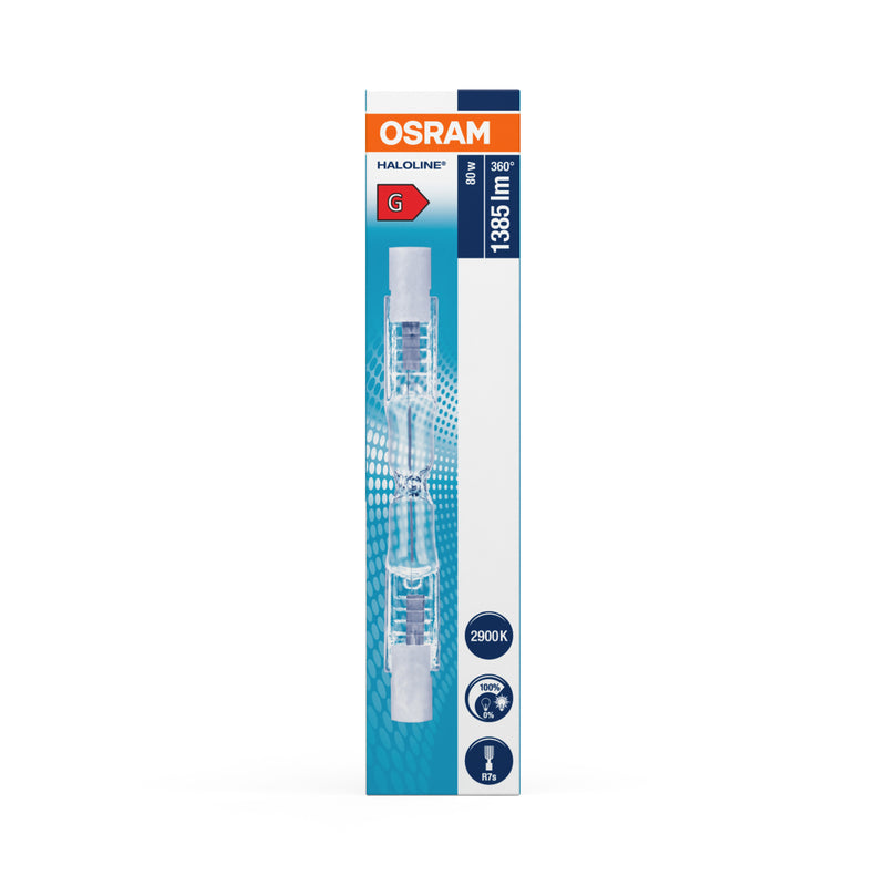 230V, 80W, 1400lm, Haloline Pro, R7s, 2900K, 12x75mm, Halogen lamp Osram