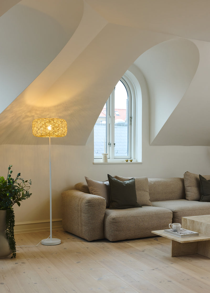 Decor Paper Bale Floor BEIGE, E27, IP20, IK03, 400x1640mm, Sisustuksellinen lattiavalaisin Osram