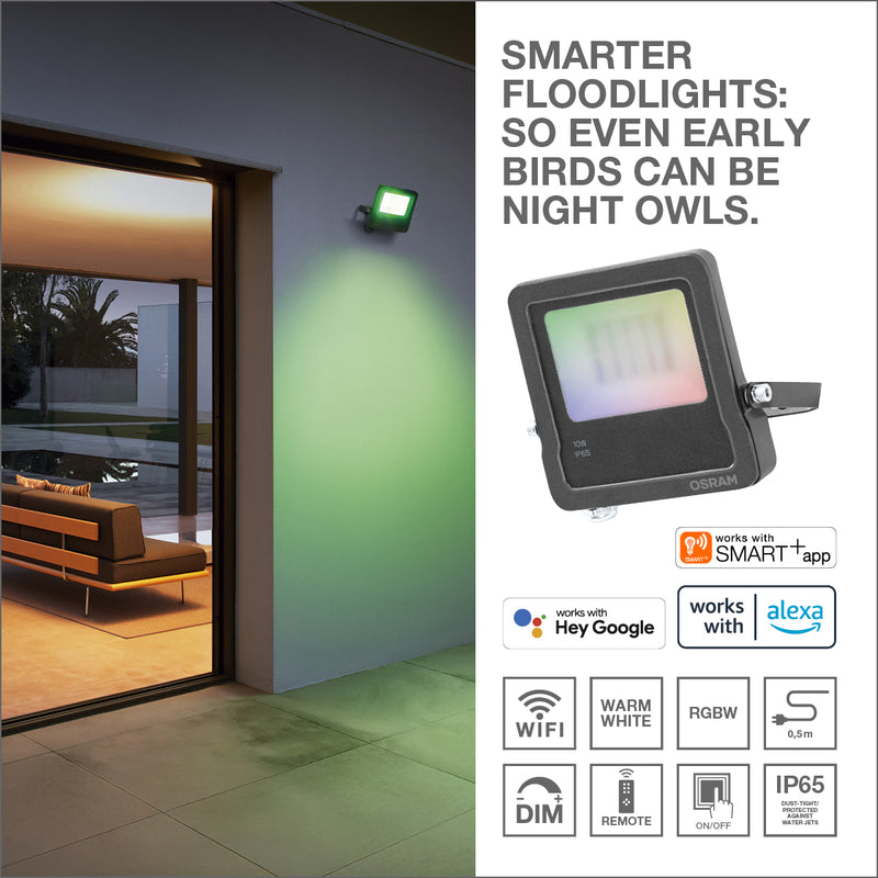 30W, 2400lm, Smart+ Wi-Fi Floodlight RGB + Tunable White, LED Smart lighting Osram