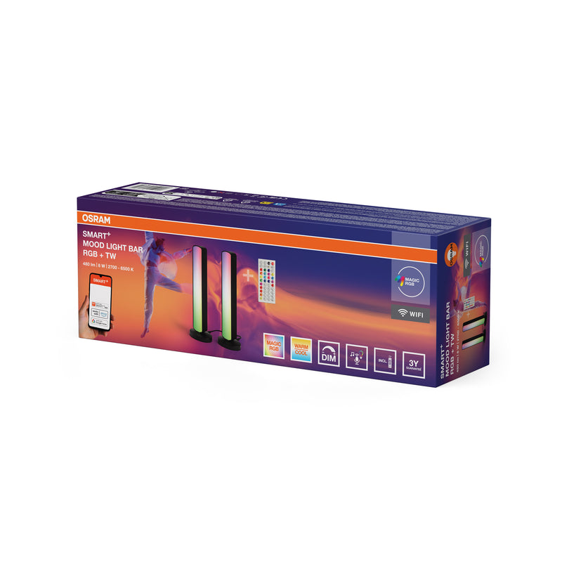 8W, 240lm, SMART+ Wifi Mood Light Black RGB + DIM, 2700...6500K, IP20, 60x280mm, LED Älytunnelmavalaisin Osram